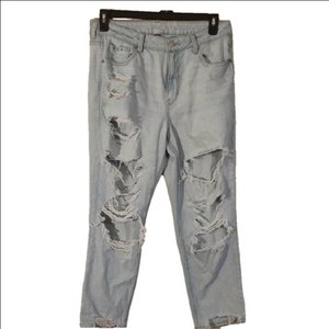 American Eagle Outfitters Mom Jean  .Super Distressed.Size 12 Short.